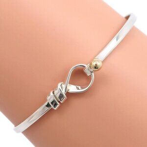TIFFANY&Co. Hook & Eye Bracelet vintage Bangle Silver925/K18 yellow gold 5...